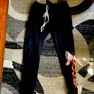 Flame checker track pants
